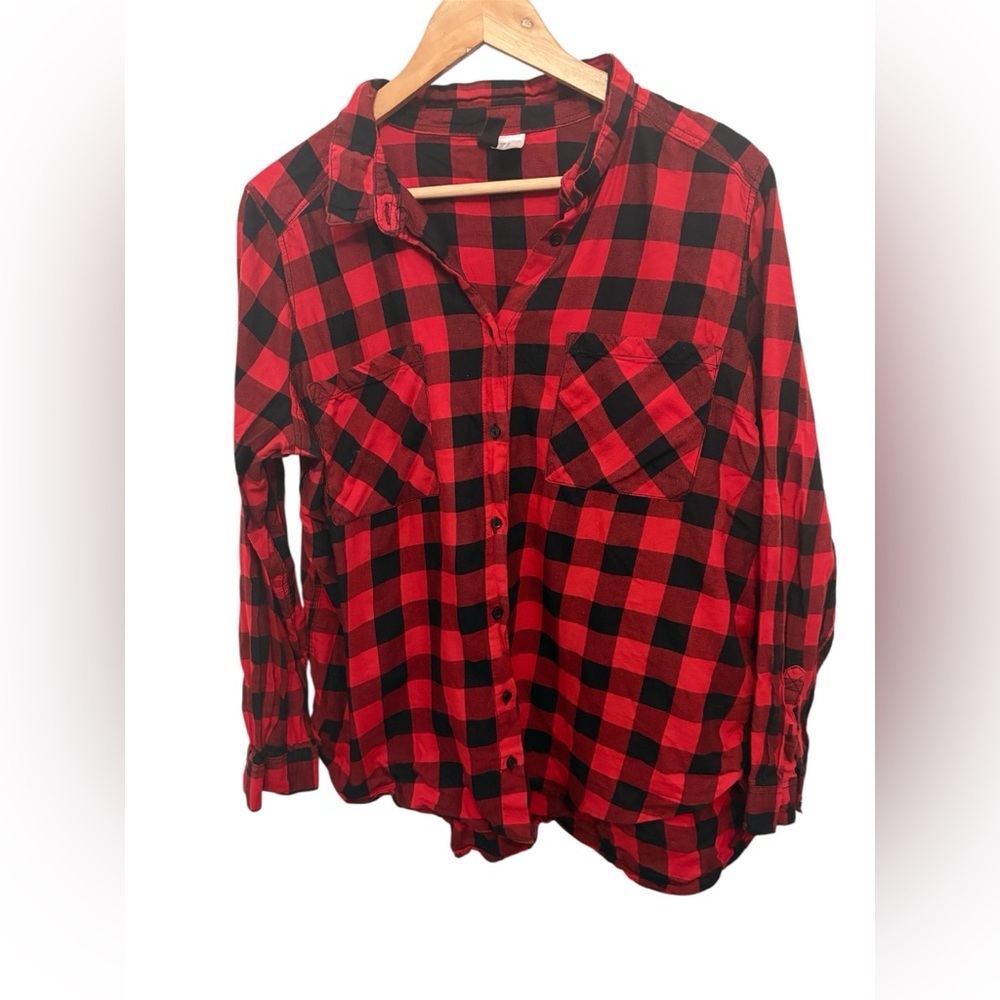 H&M Red and Black Plaid Shirt
